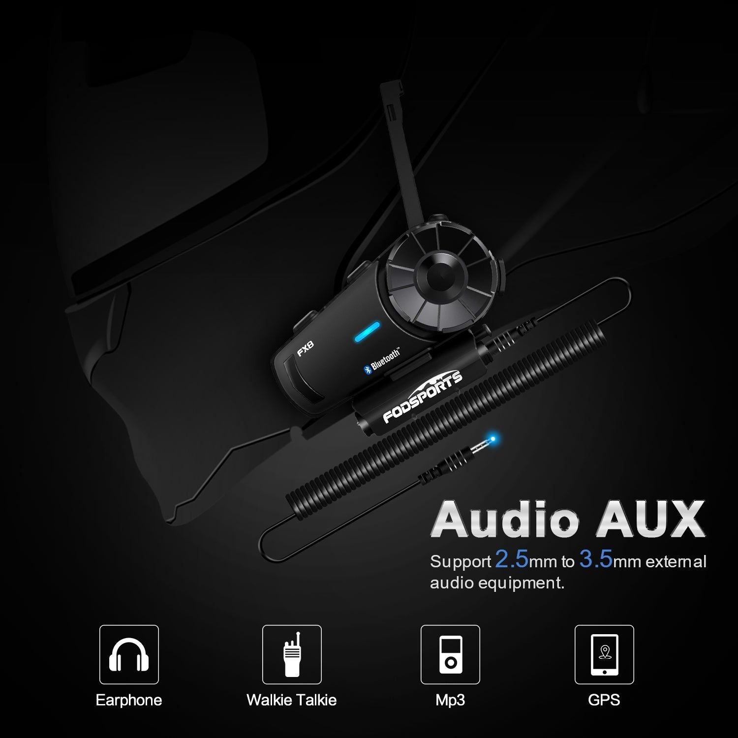 FX8 Bluetooth Motorcycle Intercom | Hifi Media Store