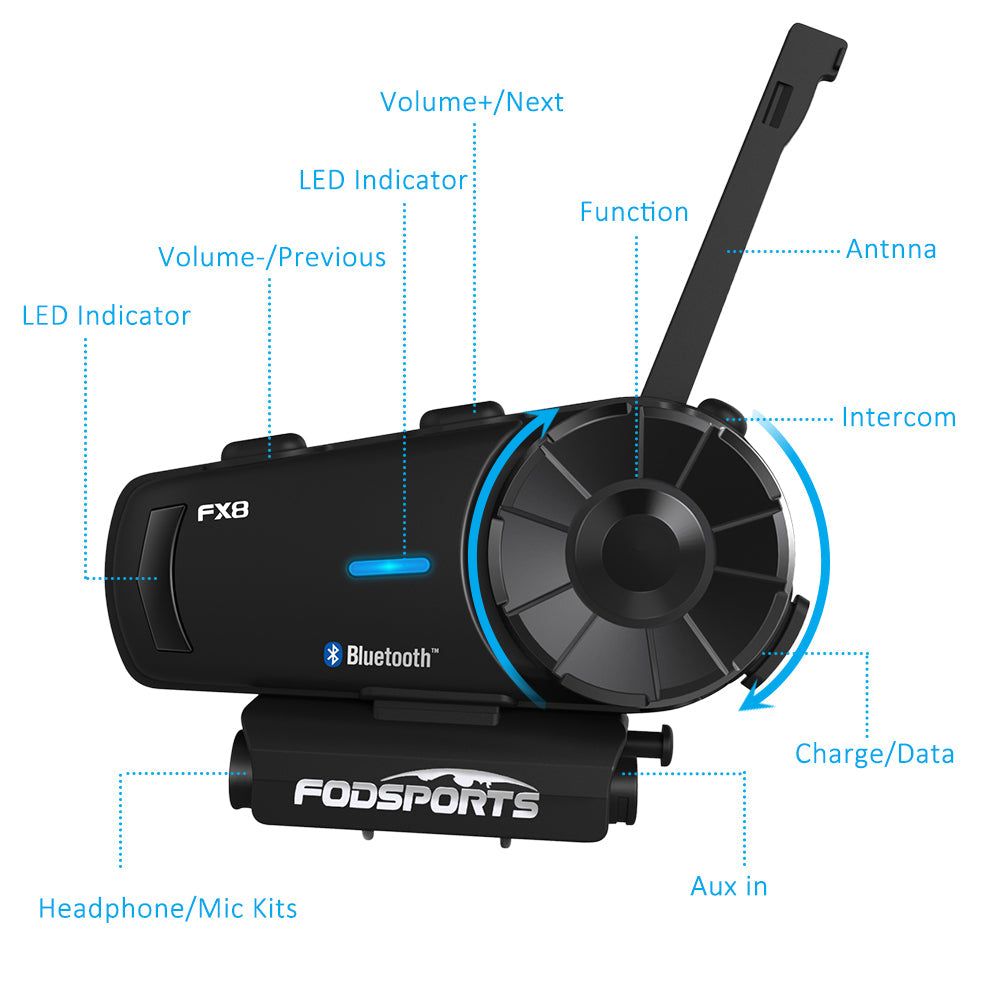 FX8 Bluetooth Motorcycle Intercom | Hifi Media Store