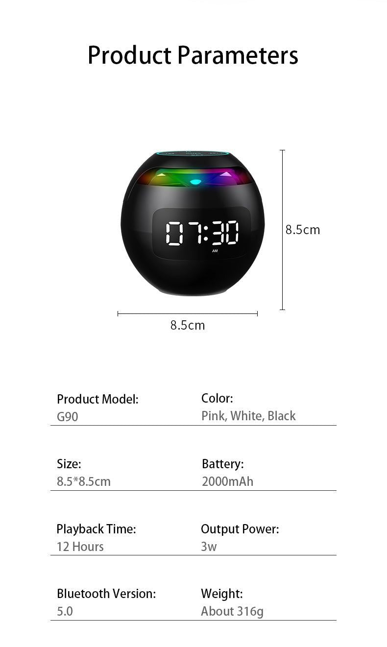G90 Speaker Alarm Clock with Radio and LED Lights | Hifi Media Store