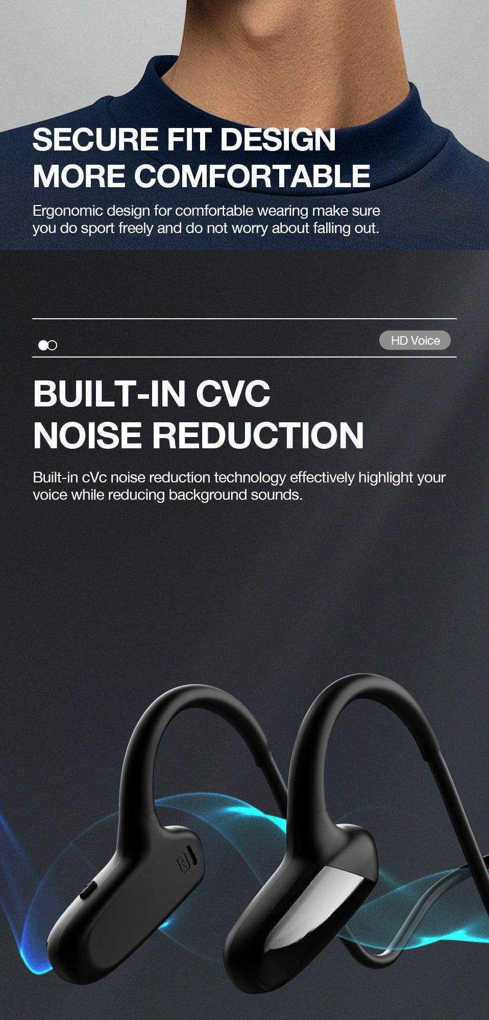 GB-S08 Bone Conduction Headphones Wireless with Microphone | Hifi Media Store