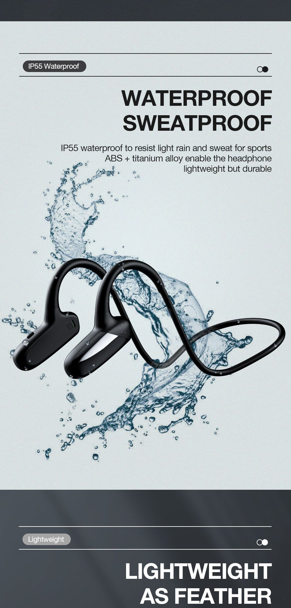 GB-S08 Bone Conduction Headphones Wireless with Microphone | Hifi Media Store