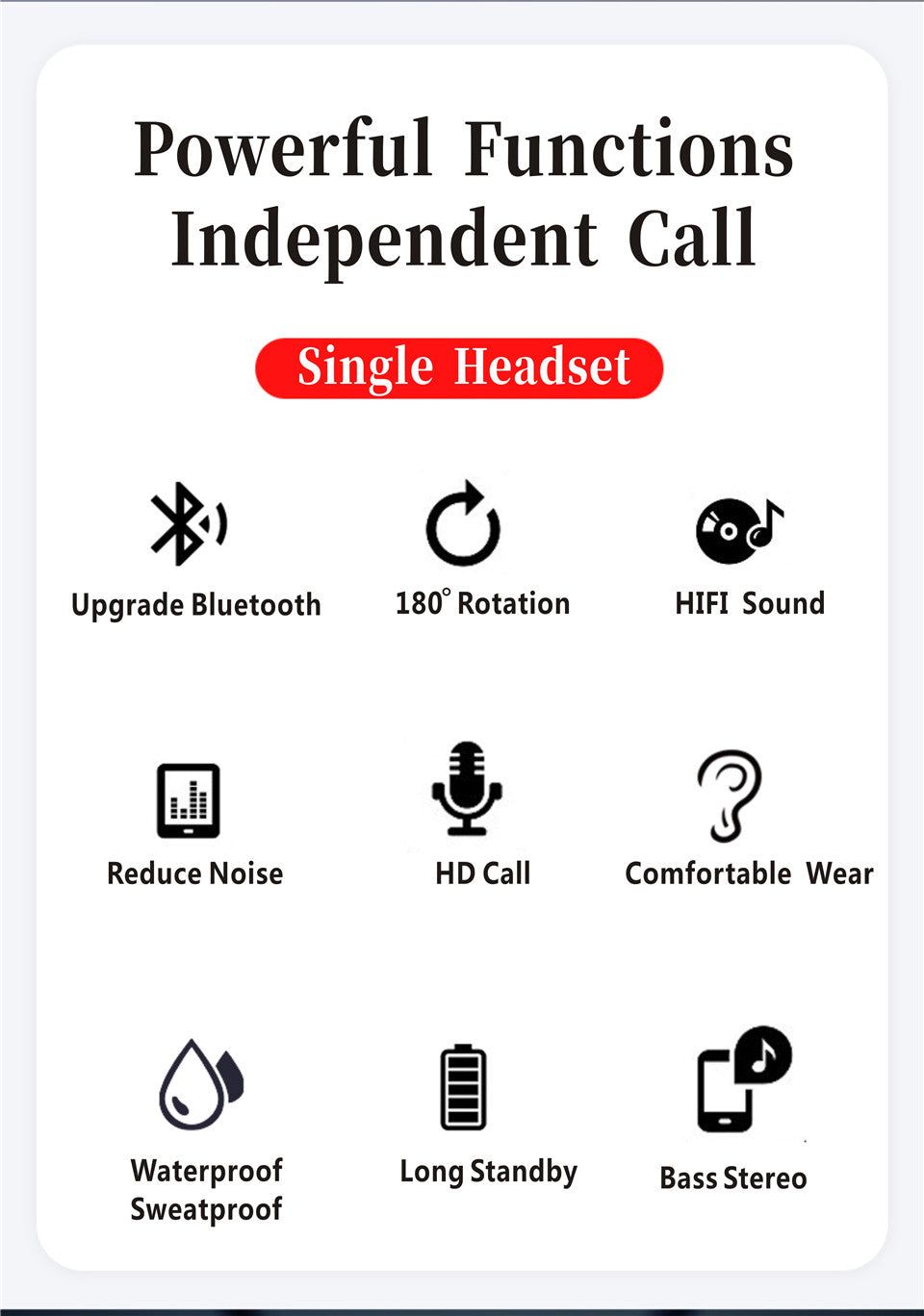 HX106 Bluetooth Earphone with Ear Hook | Hifi Media Store