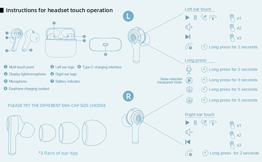 J7 Auriculares Bluetooth TWS con ENC y ANC | Hifi Media Store