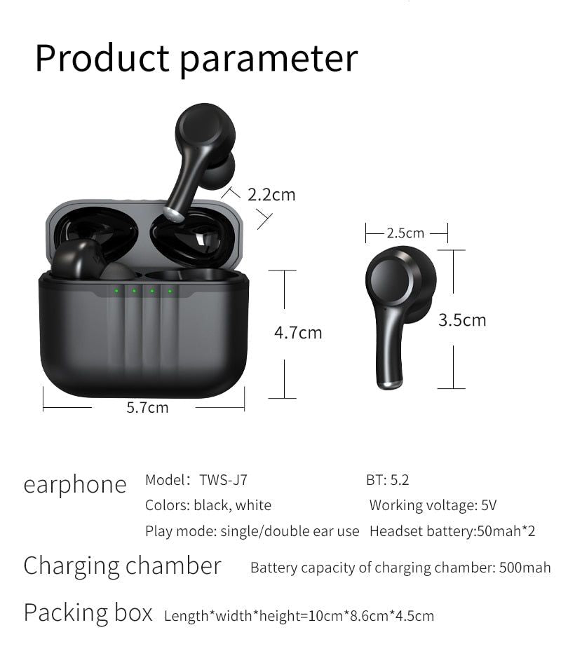 J7 Auriculares Bluetooth TWS con ENC y ANC | Hifi Media Store
