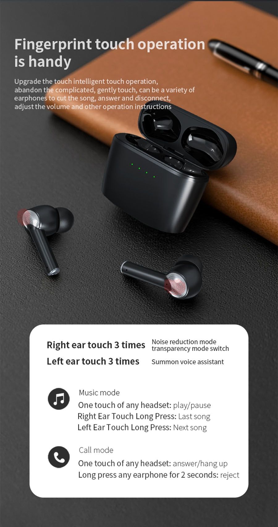 J8 TWS Bluetooth Earbuds with Active Noise Cancelling | Hifi Media Store