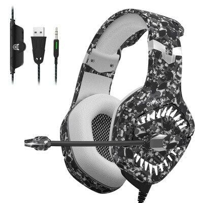 K1 Pro Camouflage Gaming Headset with LED Light Grey Global | Hifi Media Store