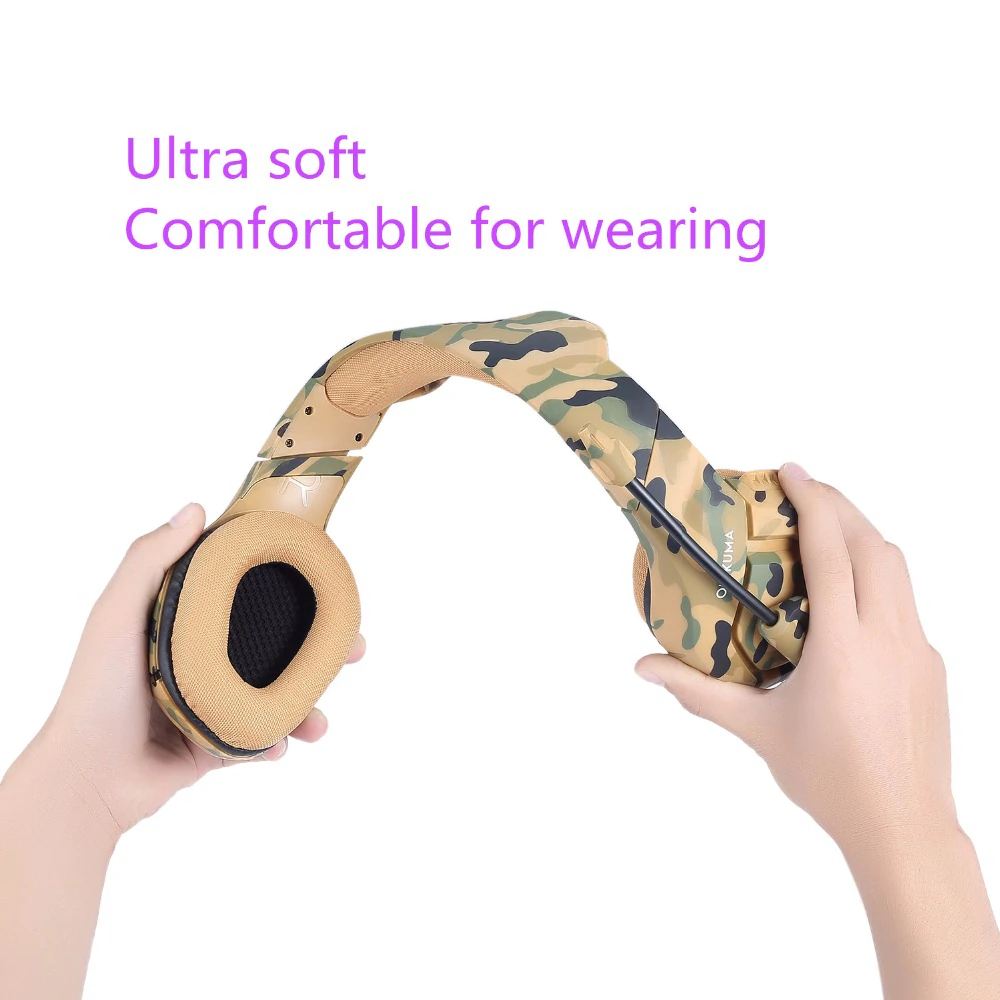 K1 Pro Camouflage Gaming Headset with LED Light | Hifi Media Store
