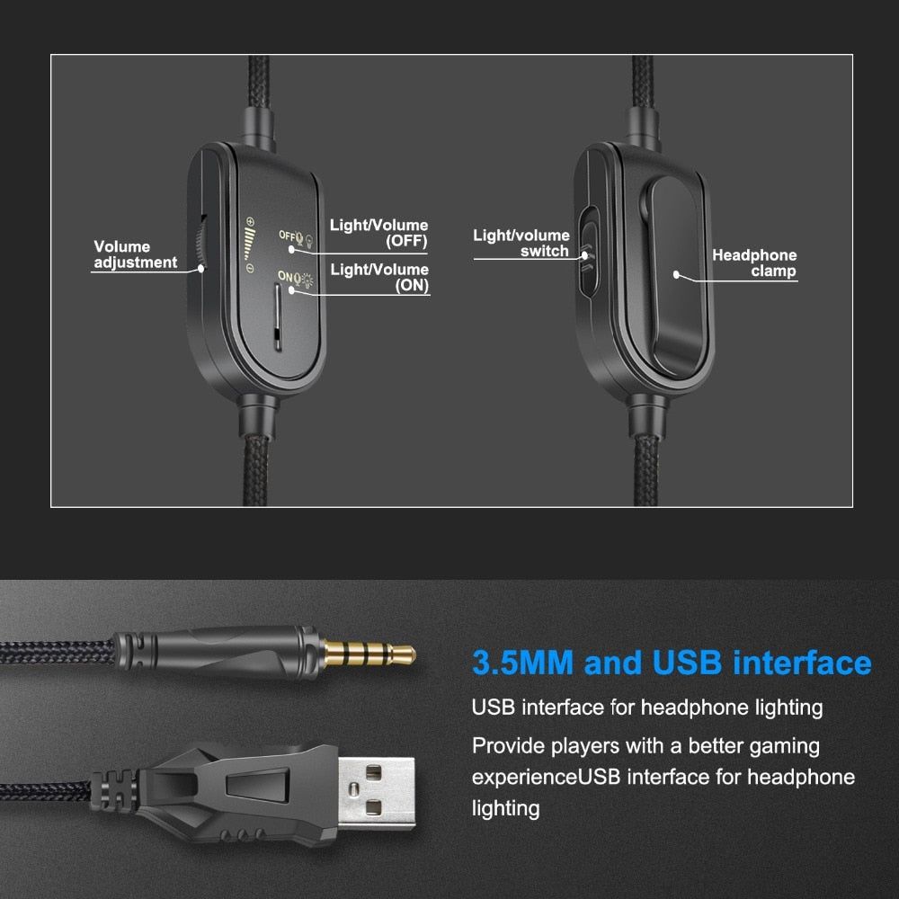 K8 Headset Camouflage Wired Stereo with LED Lights | Hifi Media Store