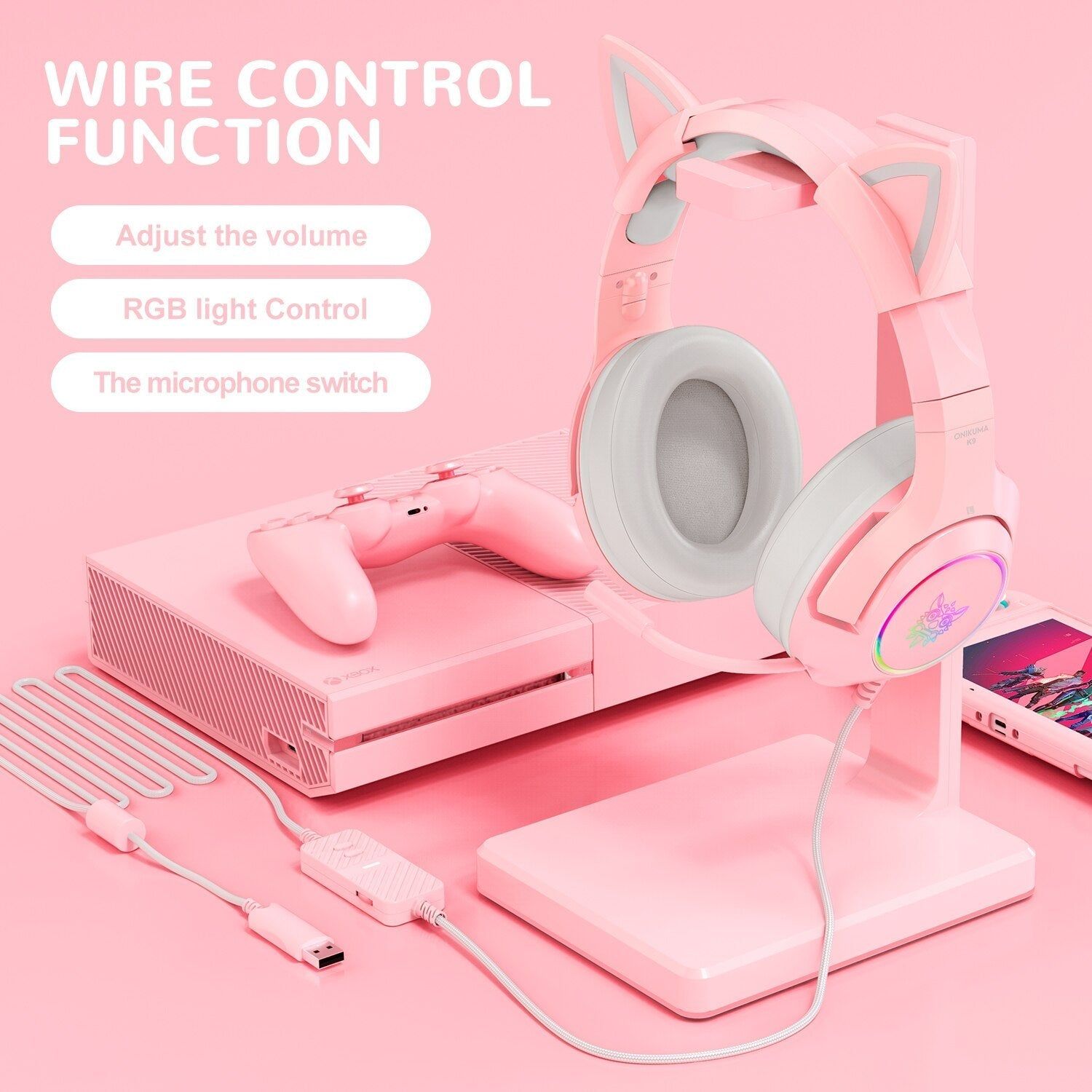 Auriculares para juegos K9 Cat con luz LED | Hifi Media Store