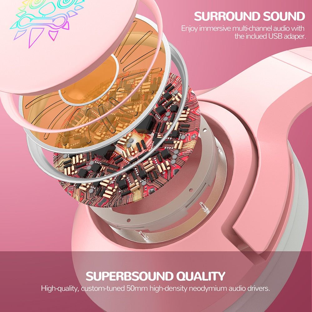 Auriculares para juegos K9 Cat con luz LED | Hifi Media Store