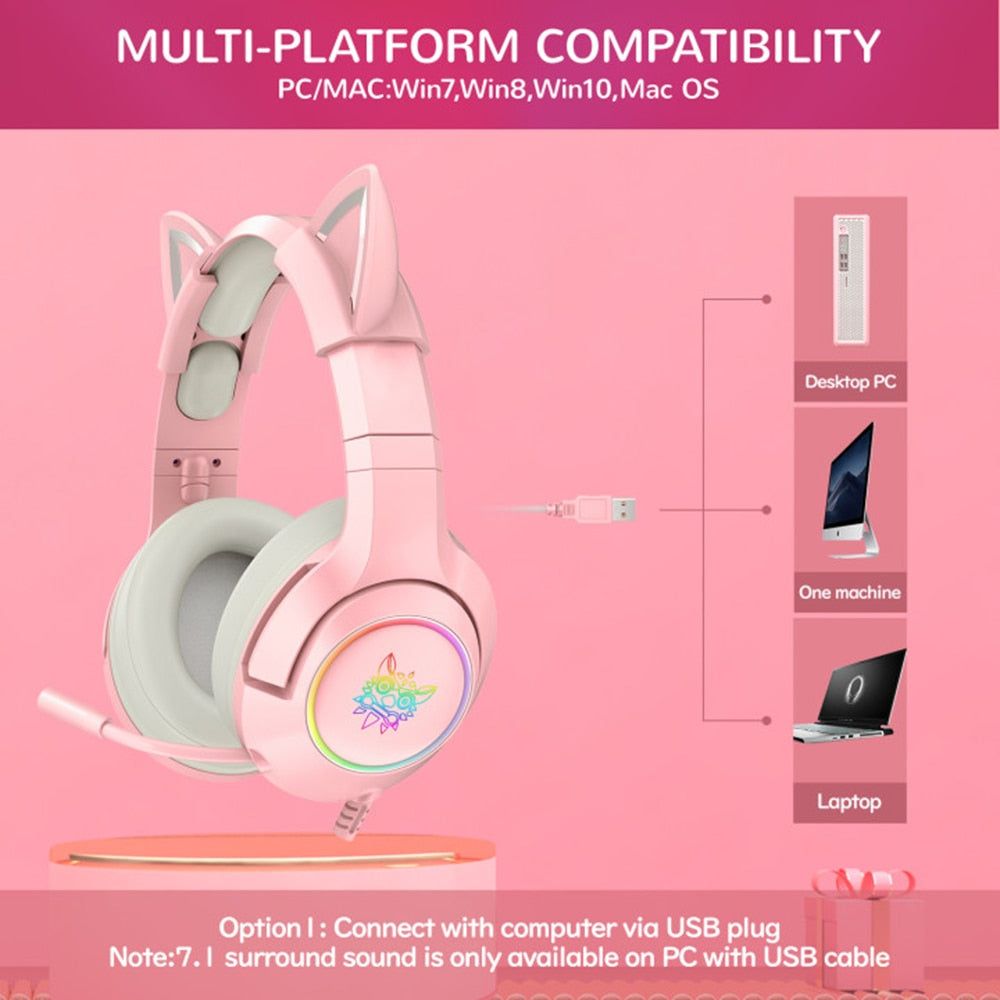 Auriculares para juegos K9 Cat con luz LED | Hifi Media Store
