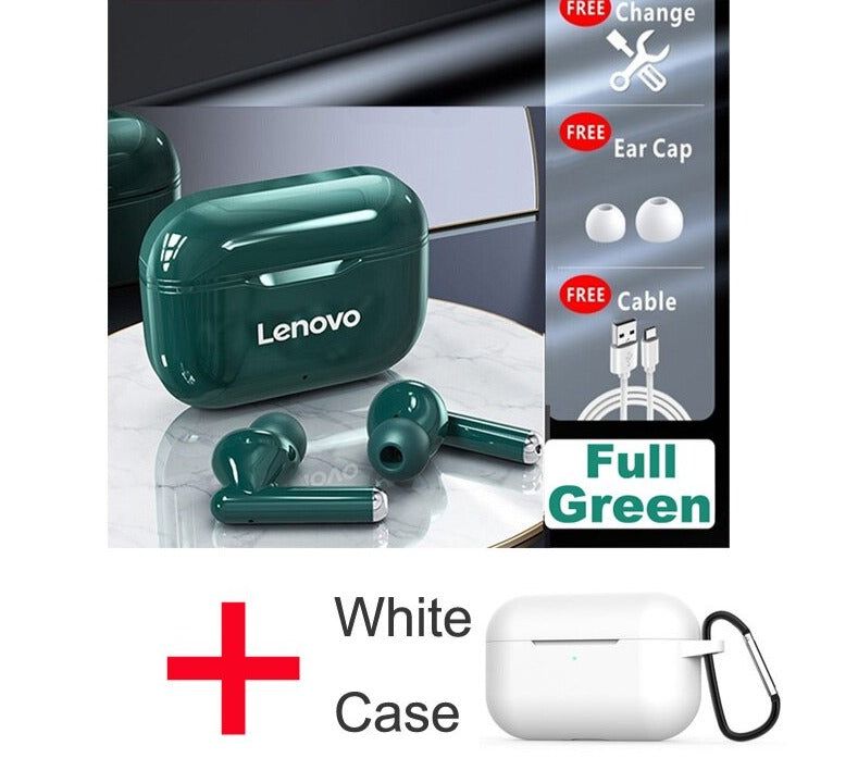 LP1 TWS Earbuds with Dual Microphone LP1 Green Case White | Hifi Media Store
