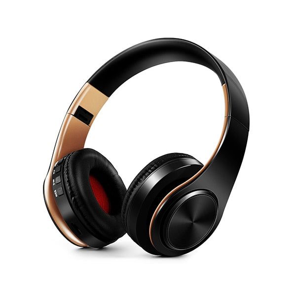 LPT660 Wireless Foldable Earphone Black Gold | Hifi Media Store