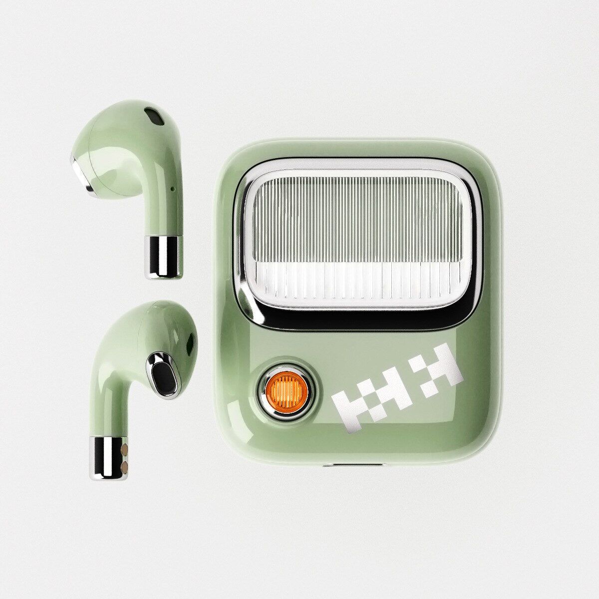 Luxury Retro Wireless Earbuds Green | Hifi Media Store