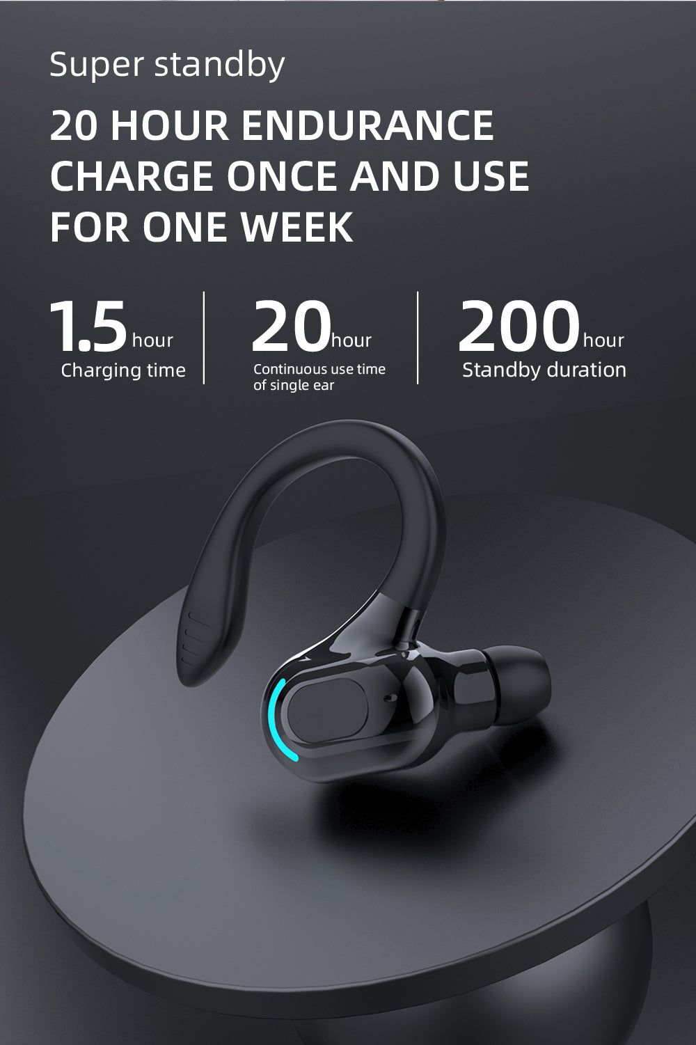 M-F8 Auricular Bluetooth con Gancho para la Oreja | Hifi Media Store
