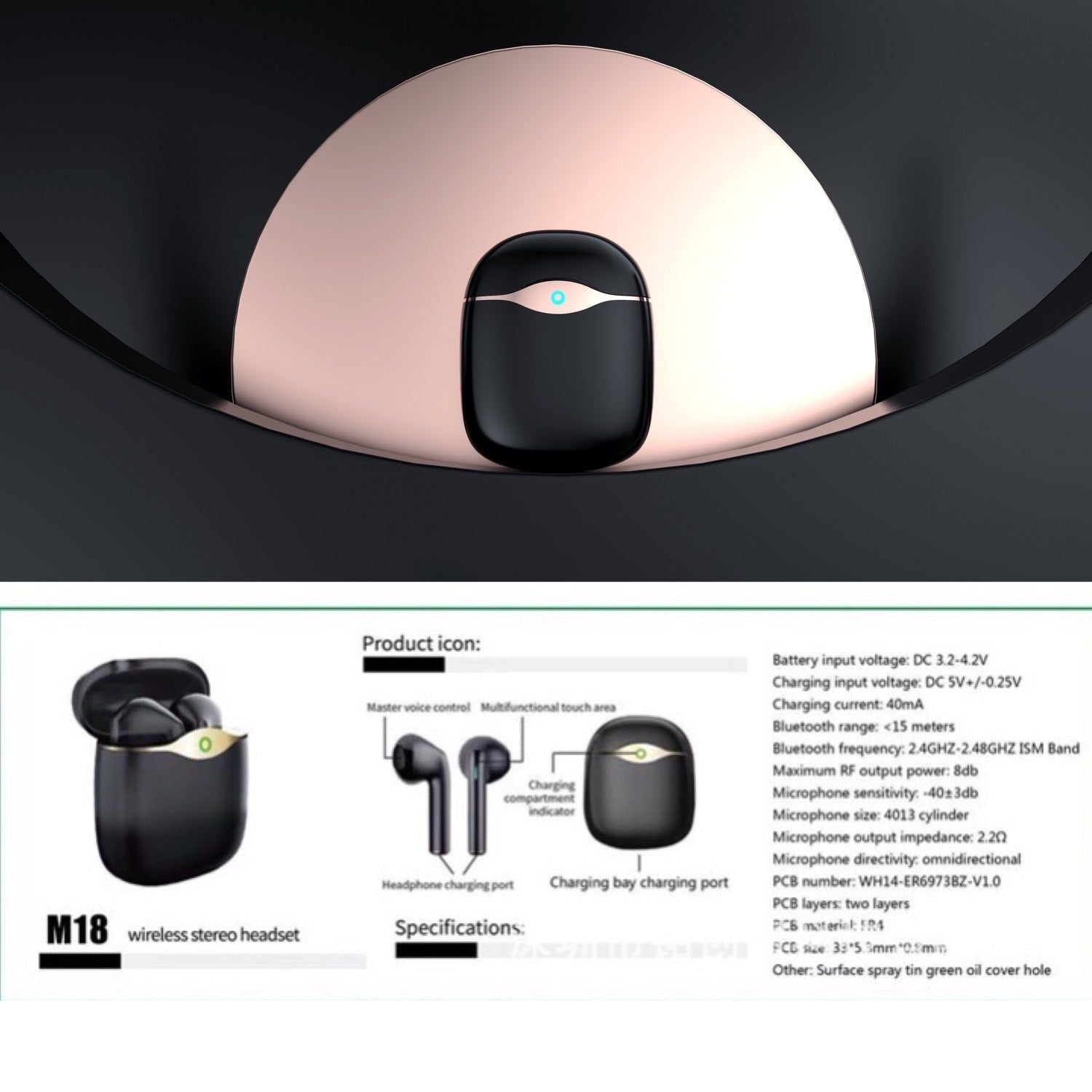 M18 Auriculares Intraurales Bluetooth TWS | Hifi Media Store