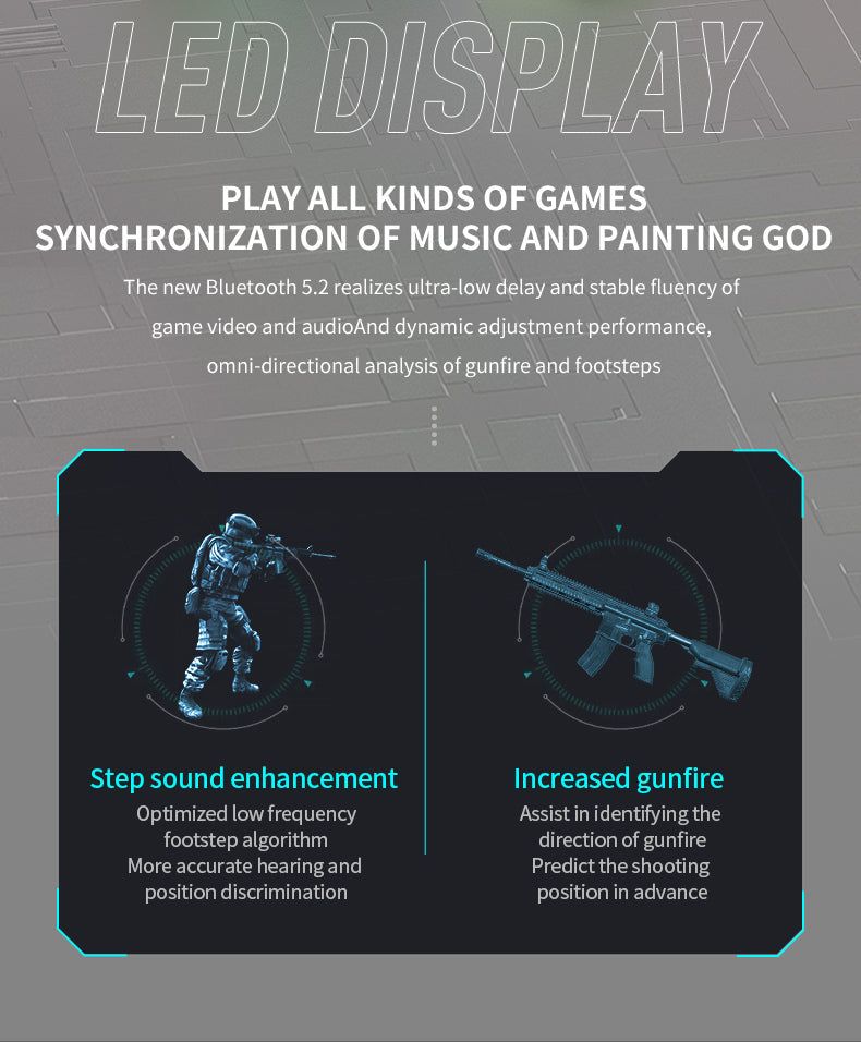 M2 Mech TWS Gaming Earbuds With Led Display | Hifi Media Store