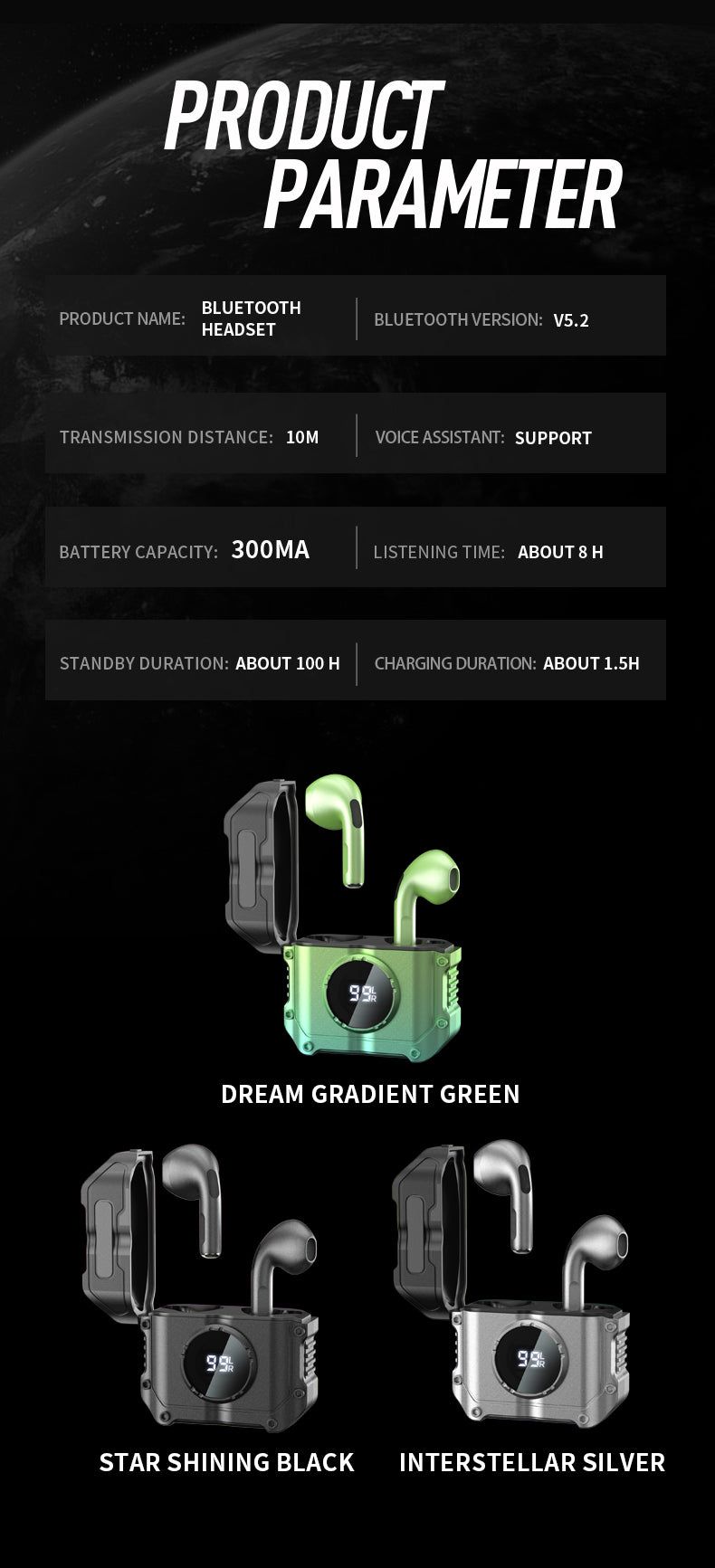 M2 Mech TWS Gaming Earbuds With Led Display | Hifi Media Store
