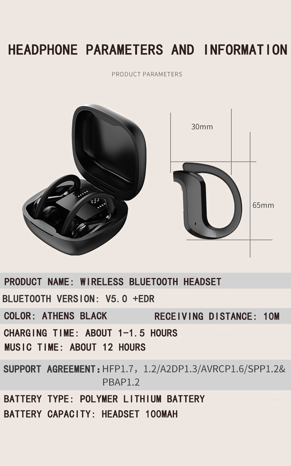 MD03 - Auriculares Deportivos Bluetooth con Gancho Para La Oreja | Hifi Media Store