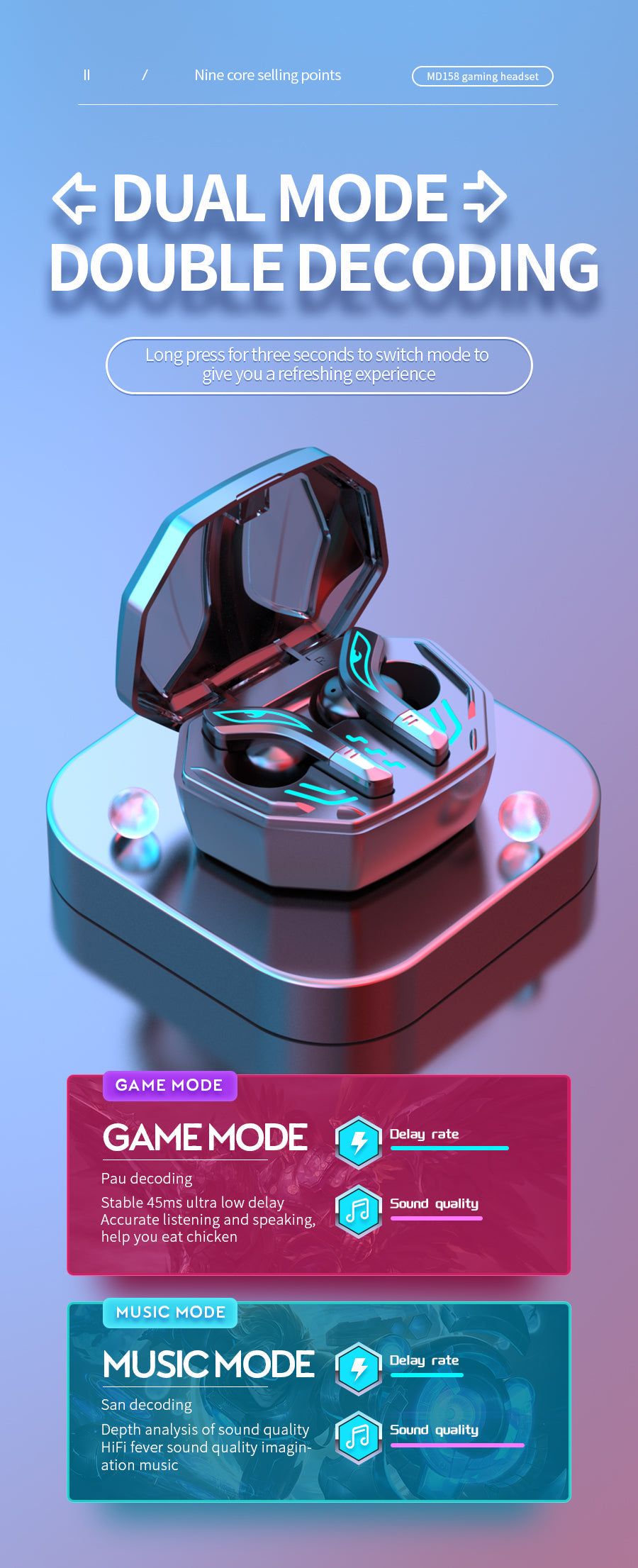 MD158 TWS Gaming Earbuds | Hifi Media Store