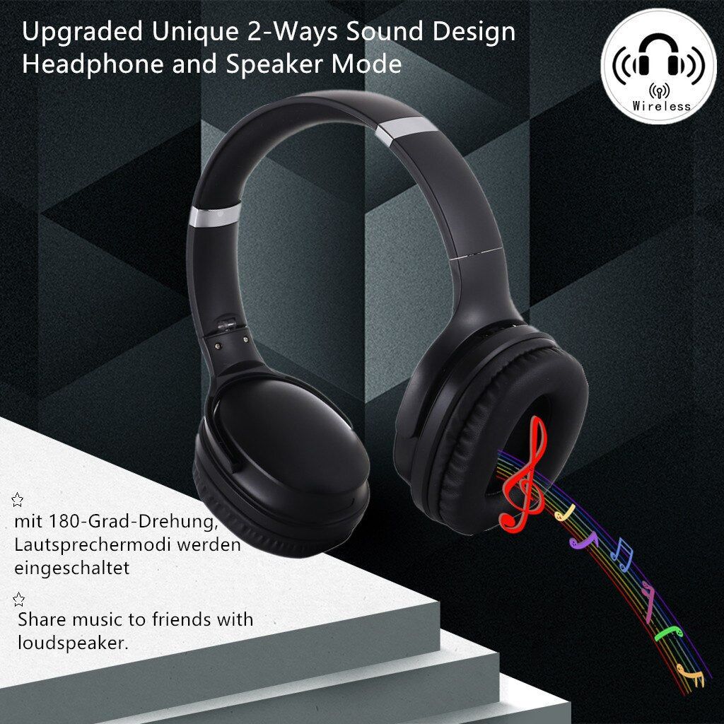 MH-13 Wireless 2-in-1 Speaker Function Headphone with Microphone and Radio | Hifi Media Store