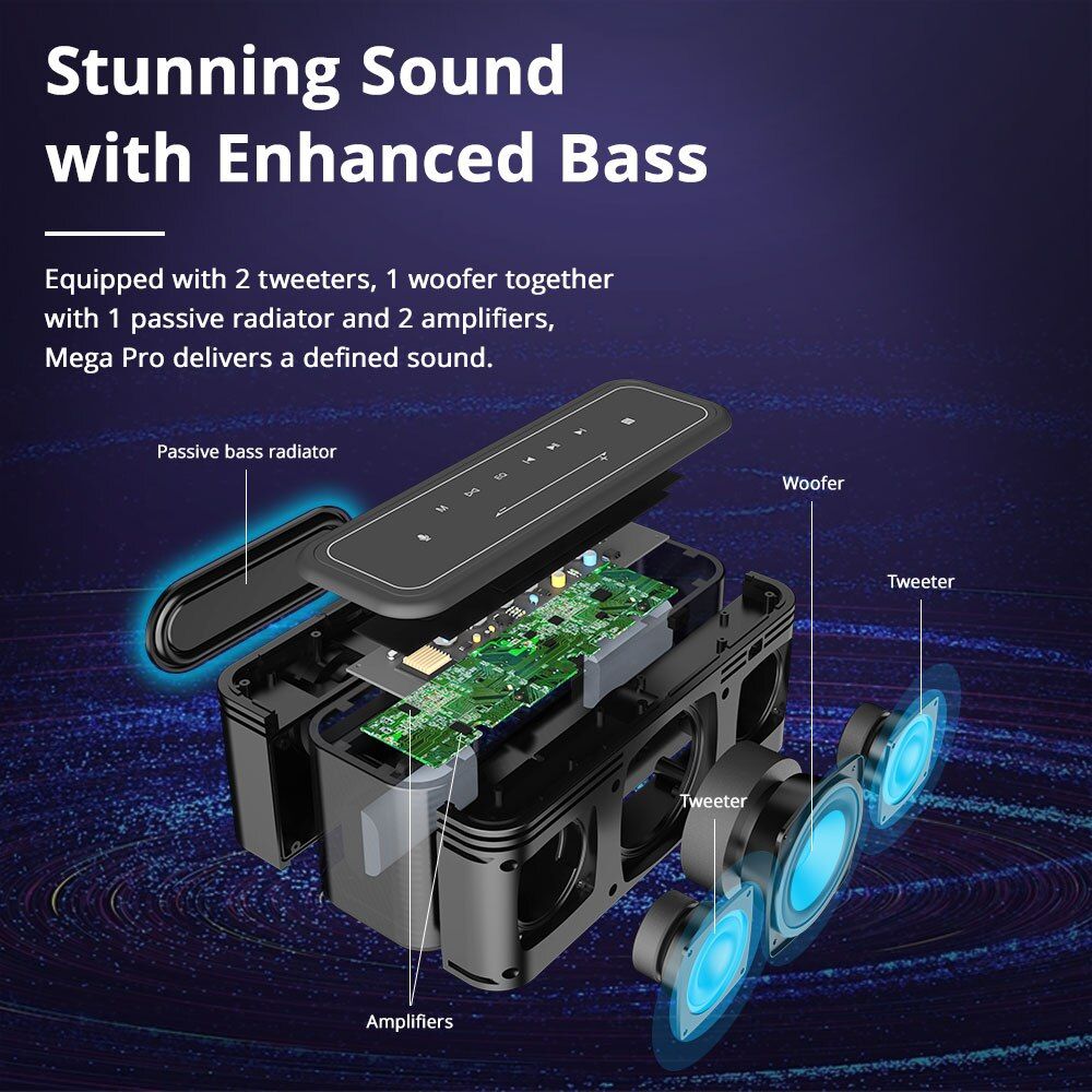Mega Pro Bluetooth Portable Speaker 60W | Hifi Media Store