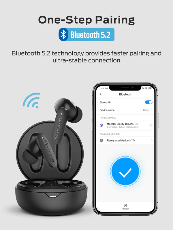 Monster Clarity 108 TWS Bluetooth earbuds with ANC | Hifi Media Store