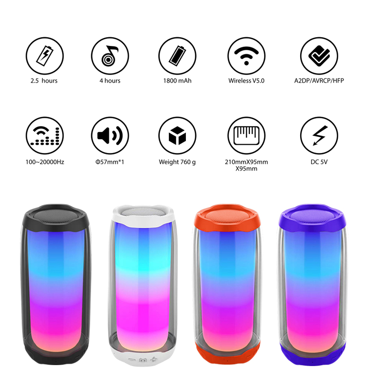 NBY8892 Bluetooth Portable Speaker with LED Light | Hifi Media Store