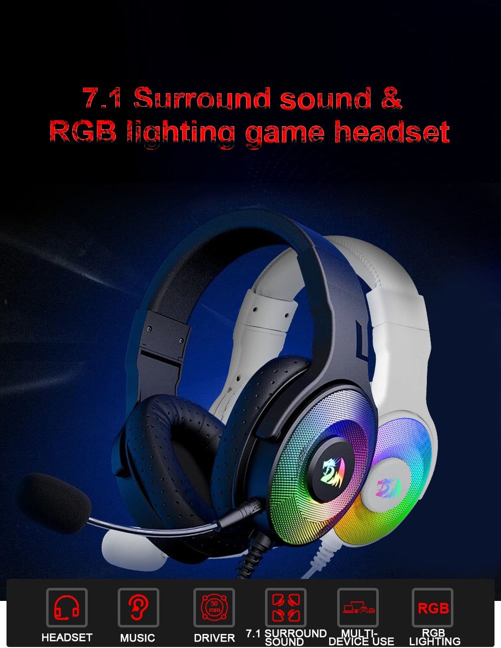 H350 Pandora Wired Gaming Headset for PC/PS4/XBOX One/NS With Led Lights | Hifi Media Store