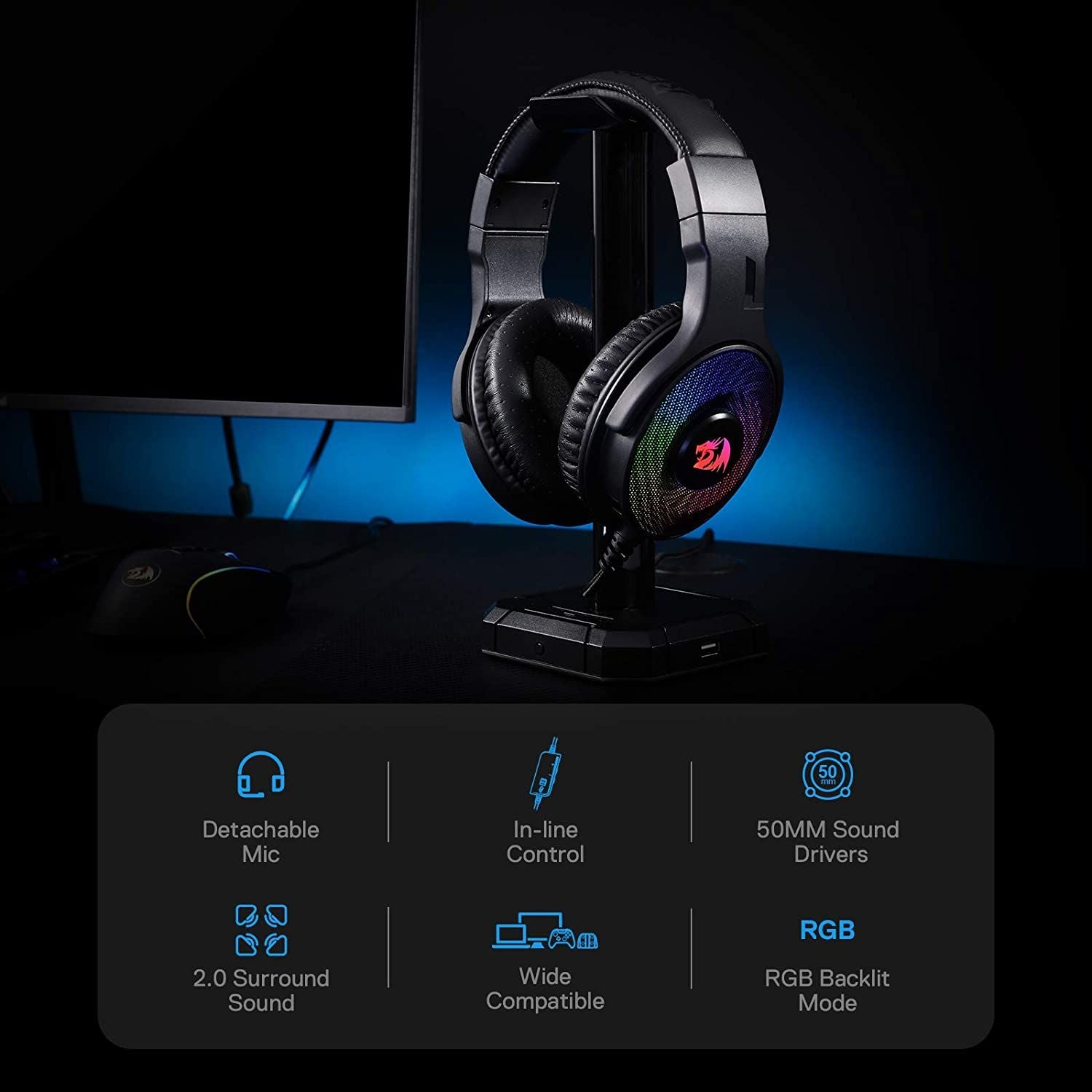 H350 Pandora Wired Gaming Headset for PC/PS4/XBOX One/NS With Led Lights | Hifi Media Store