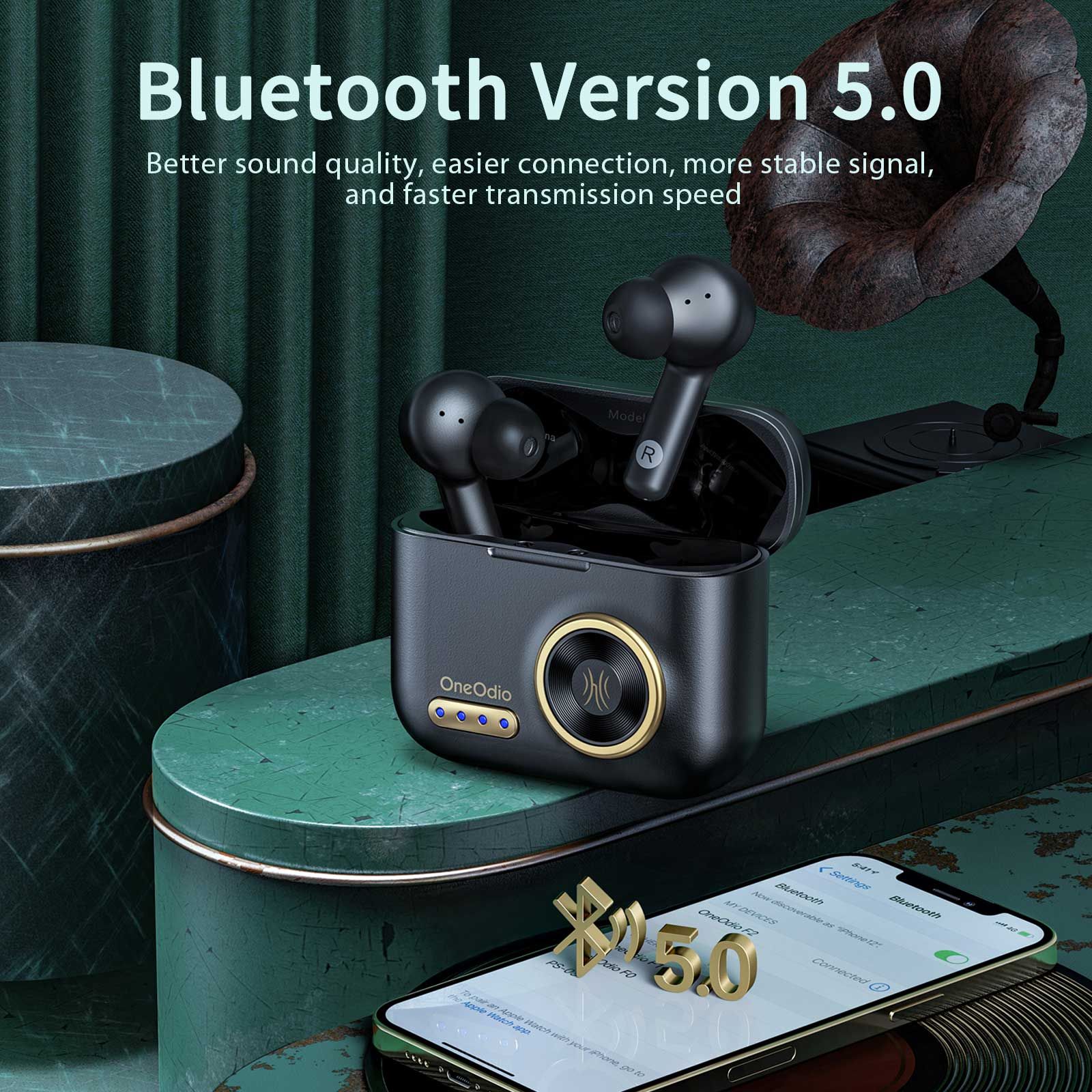 Oneodio F2 Bluetooth Earbuds With Noise Reduction | Hifi Media Store