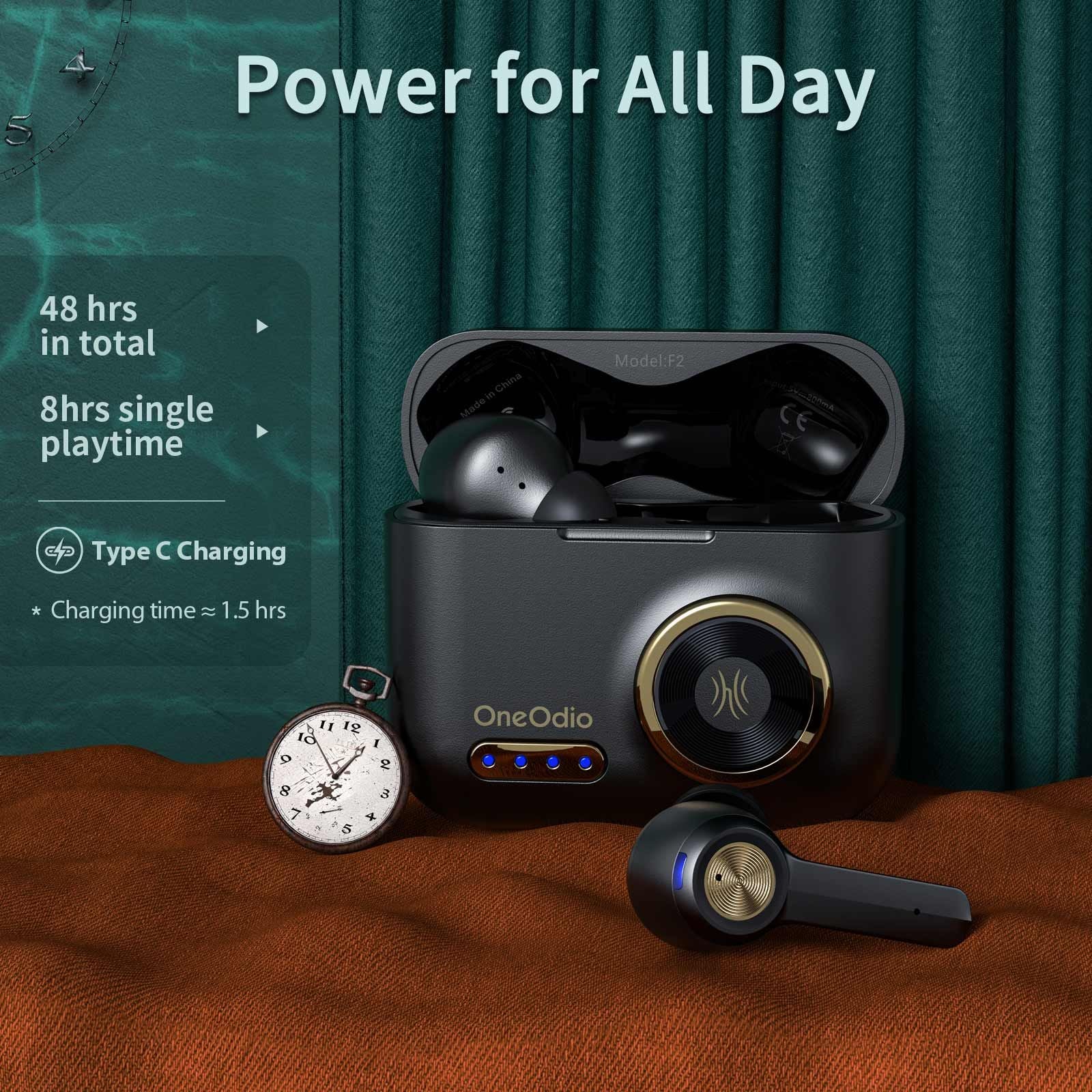Oneodio F2 Bluetooth Earbuds With Noise Reduction | Hifi Media Store