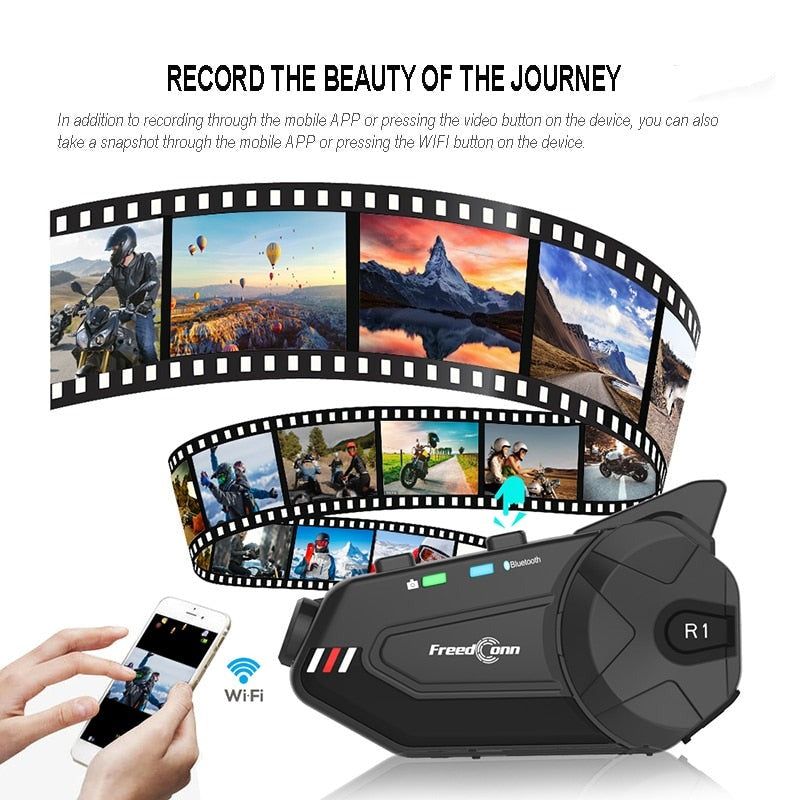 R1 Plus Bluetooth Intercom with Video Recorder | Hifi Media Store