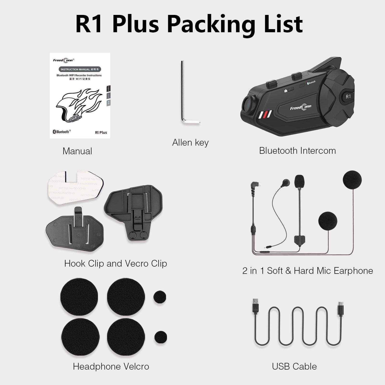 R1 Plus Bluetooth Intercom with Video Recorder Global R1 Plus | Hifi Media Store