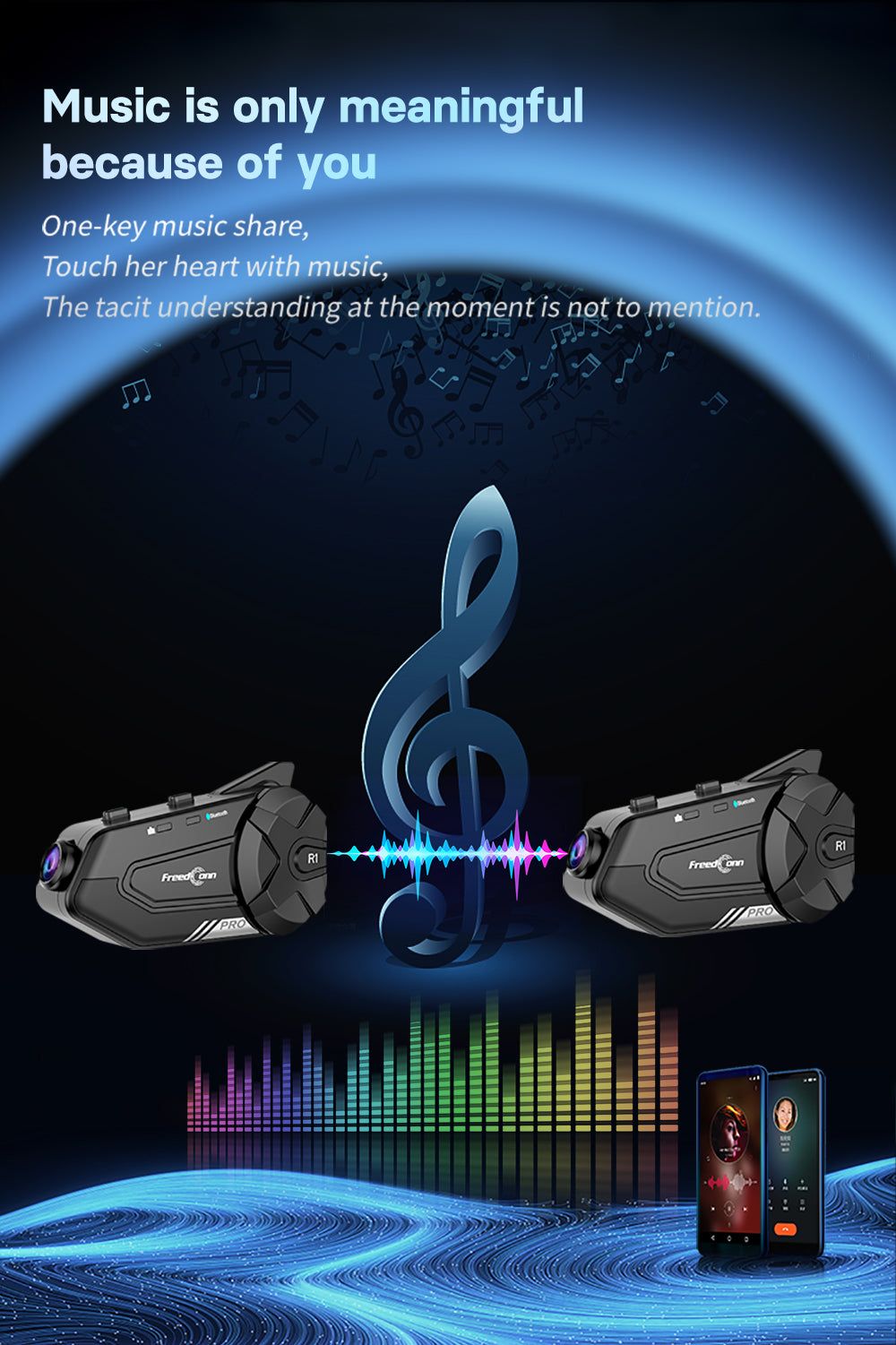 R1 Pro Bluetooth Intercom with Video Recorder QHD 2K | Hifi Media Store
