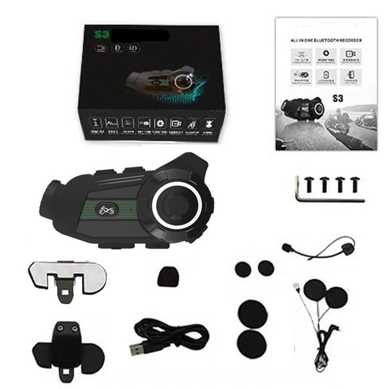 S3/S3 Plus Motorcycle Intercom with 2K HD Camera S3 2 Riders | Hifi Media Store