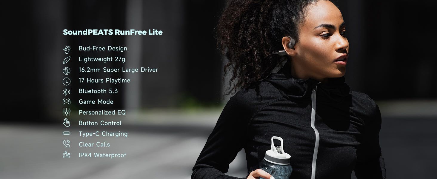 SoundPEATS RunFree Lite Bone Conduction Headphones | Hifi Media Store