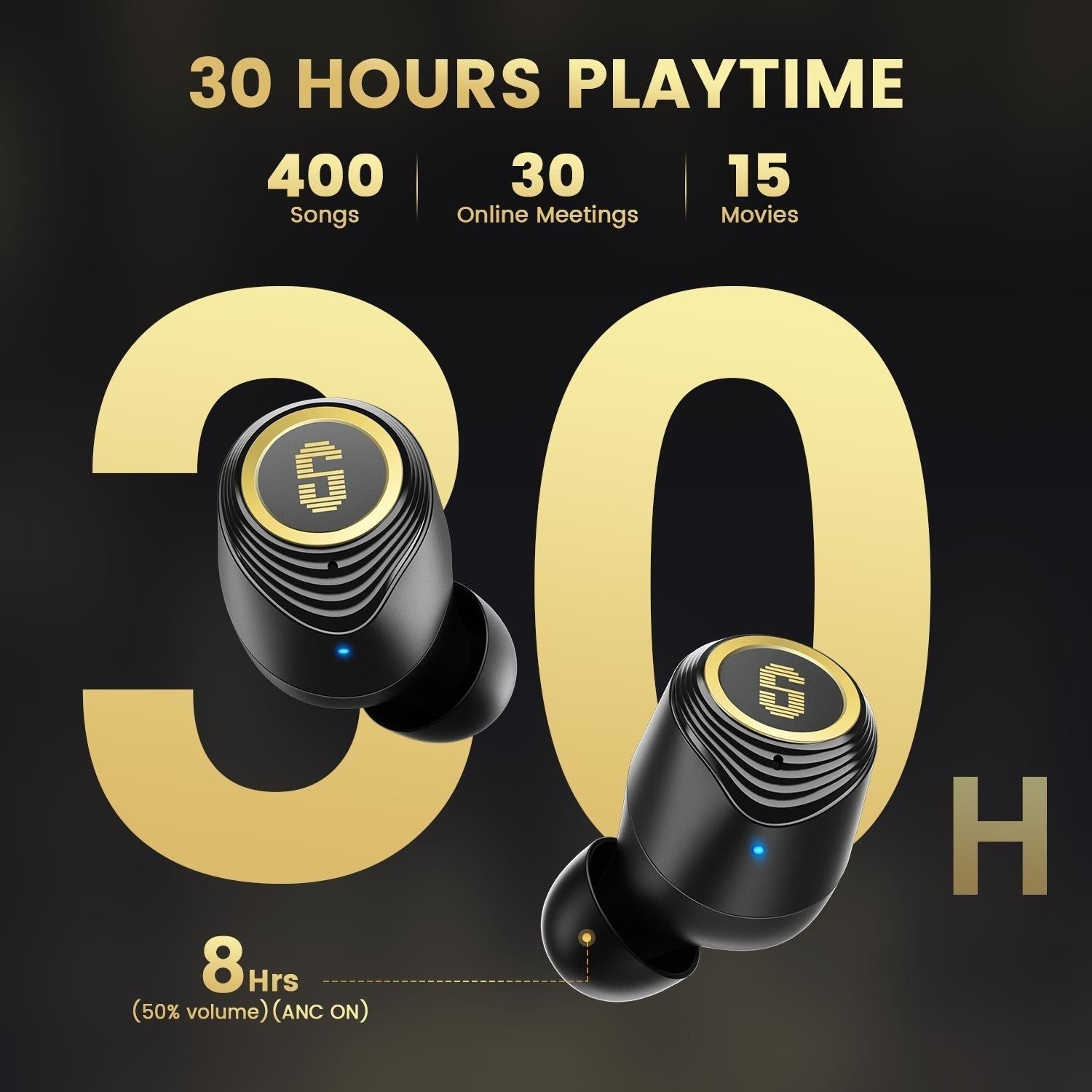SuperEQ Q2 Pro ANC Bluetooth 5.2 Earphones 35dB Hybrid Active Noise Cancelling With Mic | Hifi Media Store