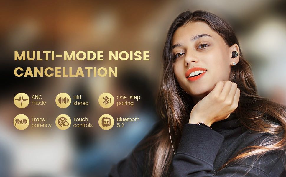 SuperEQ Q2 Pro ANC Bluetooth 5.2 Earphones 35dB Hybrid Active Noise Cancelling With Mic | Hifi Media Store
