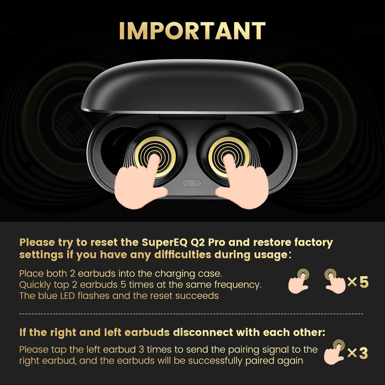 SuperEQ Q2 Pro ANC Bluetooth 5.2 Earphones 35dB Hybrid Active Noise Cancelling With Mic | Hifi Media Store