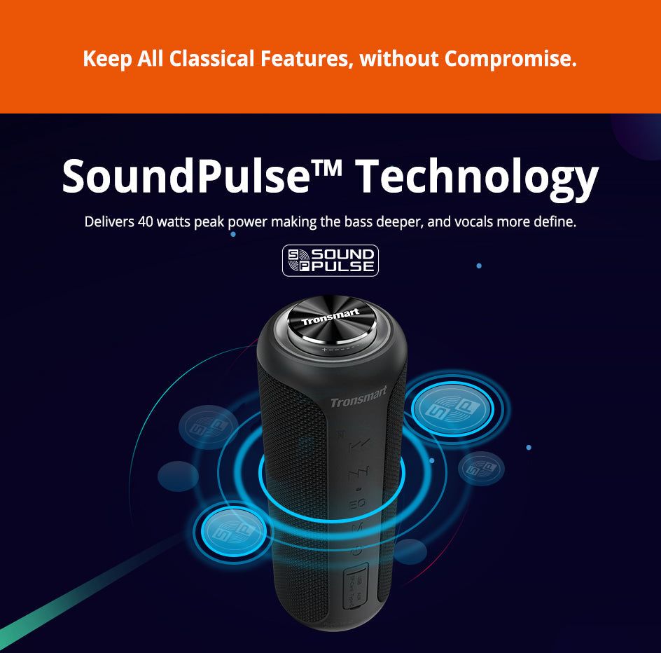 T6 Plus (Upgraded Edition) Bluetooth Portable Speaker 40W | Hifi Media Store