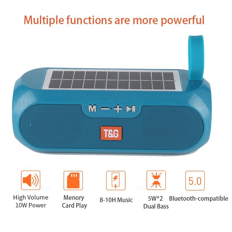 TG182 Portable Bluetooth Speaker With Solar Charging | Hifi Media Store