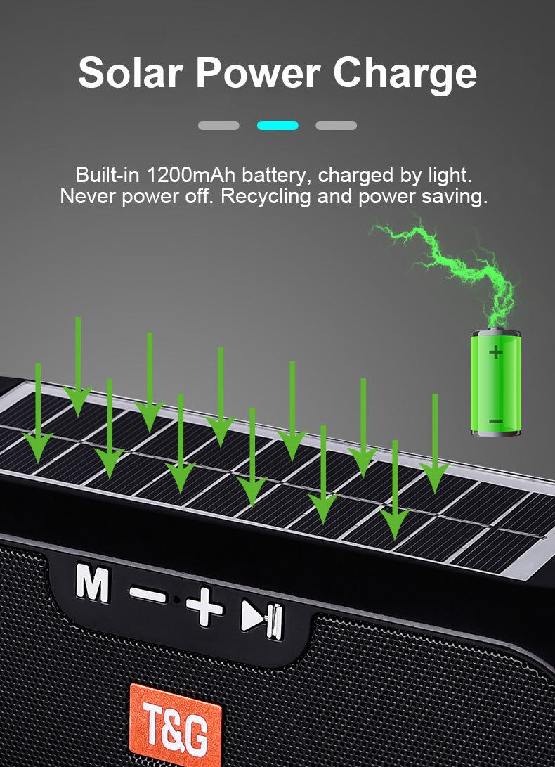 TG182 Portable Bluetooth Speaker With Solar Charging | Hifi Media Store