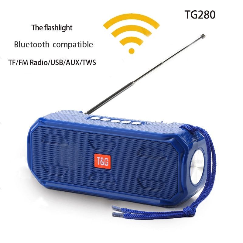 TG280 Bluetooth Portable Speaker with Solar Charging and Radio Receiver With Flashlight | Hifi Media Store