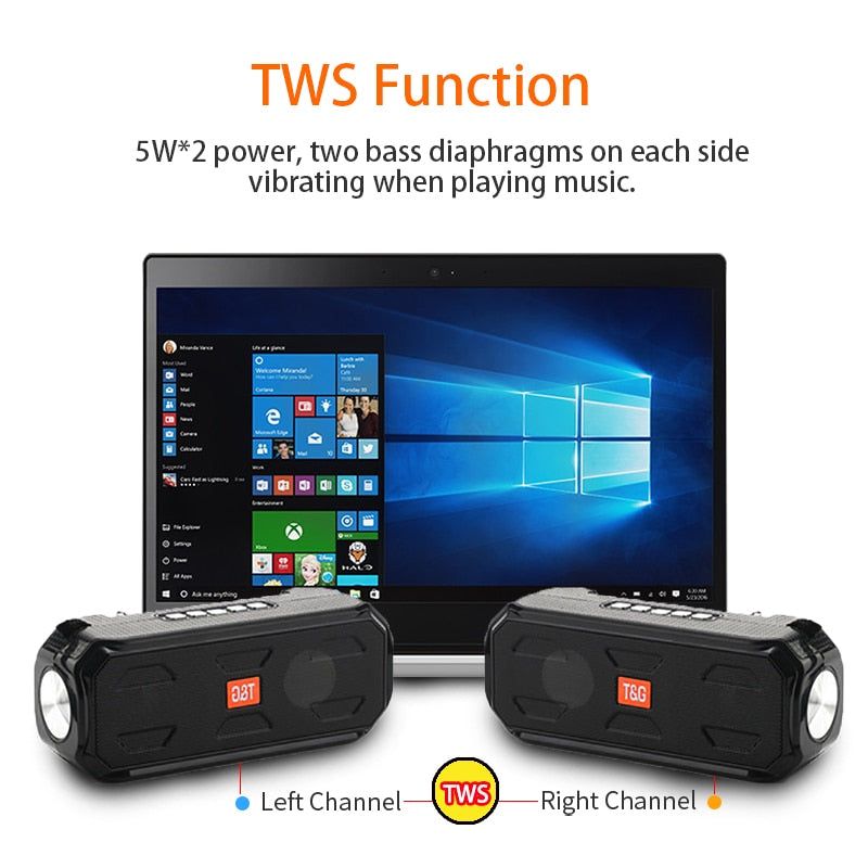 TG280 Bluetooth Portable Speaker with Solar Charging and Radio Receiver With Flashlight | Hifi Media Store