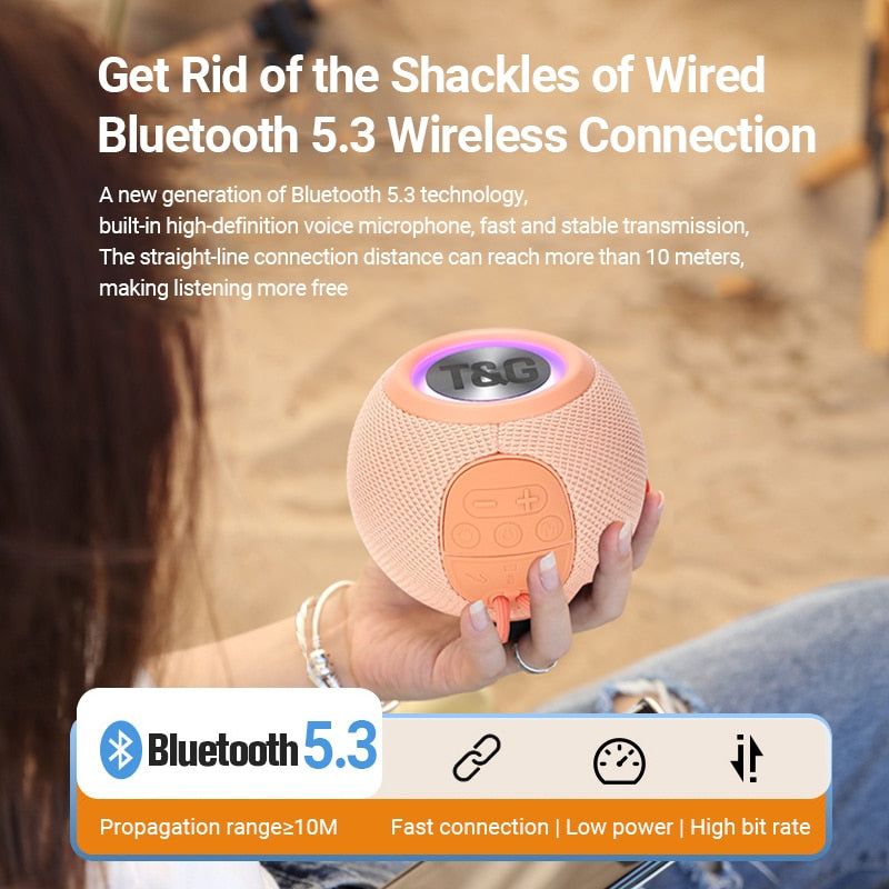 TG337 Mini Bluetooth Speaker with RGB Lights | Hifi Media Store