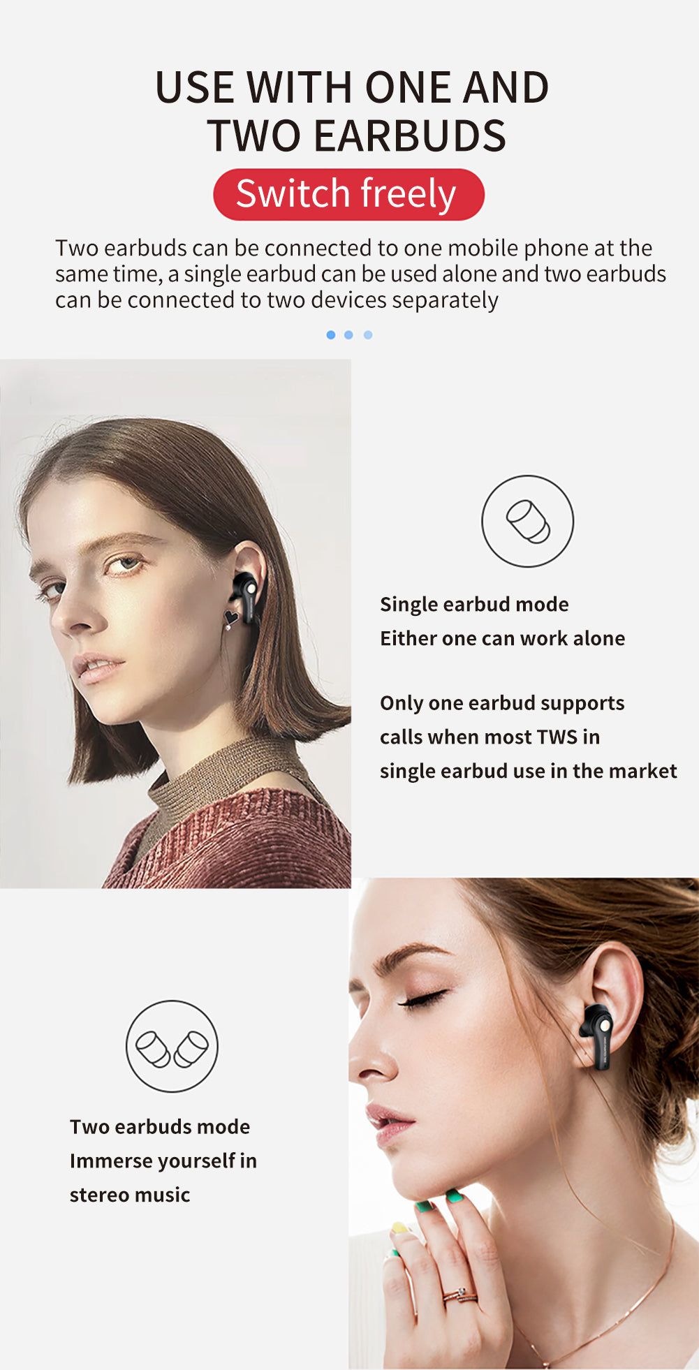 TS-100 Auriculares Intraurales TWS | Hifi Media Store