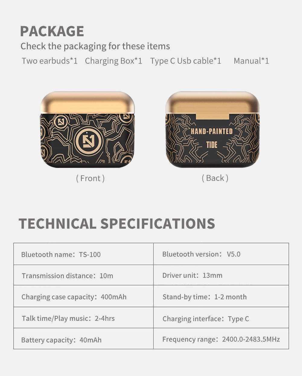 TS-100 Auriculares Intraurales TWS | Hifi Media Store