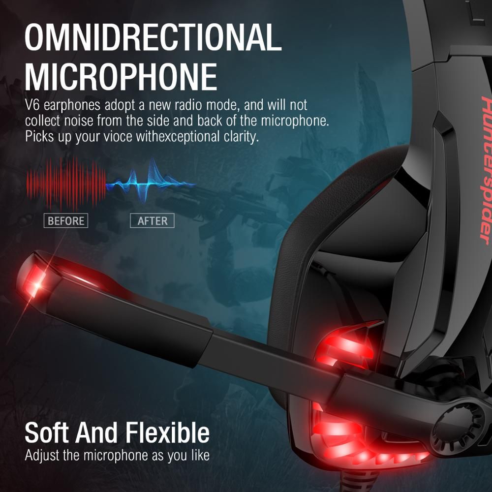 V6 Gaming Headset with Noise Cancelling and LED Lights | Hifi Media Store