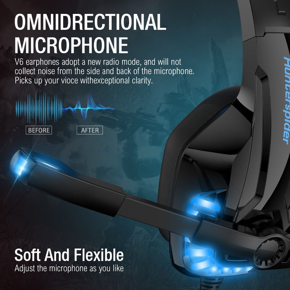 V6 Gaming Headset with Noise Cancelling and LED Lights | Hifi Media Store